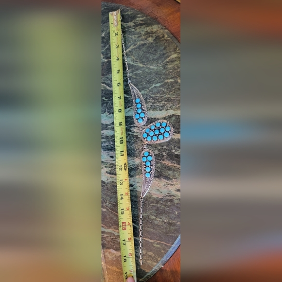 NEW CHARLES JOHNSON NATIVE AMERICAN NAVAJO STERLING SILVER TURQUOISE BIB NECKLAC - Picture 6 of 14